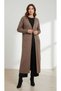 Women's Middle-Aged and Older Women's Long Cold-Weather Sports Cardigan with Buttons on the Front and Patterned Long Cold-Weather Sports Cardigan