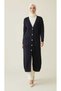 Women's Middle-Aged and Older Women's Long Cold-Weather Sports Cardigan with Buttons on the Front and Patterned Long Cold-Weather Sports Cardigan - 4