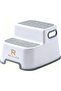 Gray 2-Step Kids Step Stool for Toilet Training and Bathroom, Non-Slip Toddler Step Stool with Anti-Skid Surface, Sturdy Portable Double Step for Sink, Toilet, Potty Training, Boys and Girls