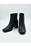 Women's pointed toe chunky heel zippered stylish winter boots