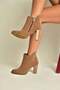 Z654047961 Mink Genuine Leather Suede Thick Heeled Women's Boots