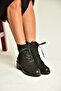 R555054101 Black Genuine Leather Nubuck Low-Sole Women's Boots - 2