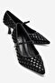Rhodes Black Braided Women's Low Heel Shoes