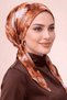 Women's Batik Patterned Practical Ready-To-Wear Scarf Bonnet with Elastic Backing