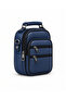 Men's Navy Blue Vegan Leather Hand and Shoulder Bag with Adjustable Cross Strap Daily Bag (Small Size) - 3