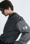 Contrast Collar Striped Sweatshirt - 2