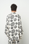 Women's Floral Patterned Black - White Oversized Kimono - 5