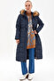 Goose Feather Filled Coat Dark Navy Blue 27001 - 3