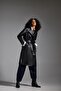 Oversize suni deri trençkot - 5