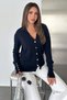 Women's Gold Button Detailed V-Neck Knitwear Cardigan