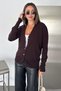 Women's Gold Button Detailed V-Neck Knitwear Cardigan