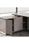 OWAIN OFFICE DESK LEFT SIDE RETURN WITH LED SENSOR - BROWN & GREY - 6