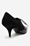 Medley Black Suede Black Patterned Lace-Up Women's Heeled Shoes - 7