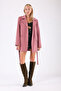 Pink Leather Trimmed Cashmere Coat - 3