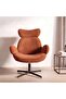 BREDON ACCENT CHAIR FABRIC WITH SWIVEL - ORANGE - 2