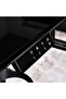 HALPERT OFFICE DESK RIGHT SIDE RETURN ADJUSTABLE HEIGHT 200CM W X 70-120CM H - BLACK ~ BLACK - 6