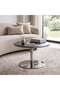 CERINA COFFEE TABLE GLASS - BLACK & SILVER