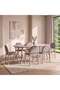 BENNIE 1+6 DINING SET CERAMIC - BEIGE & BROWN
