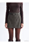 Plaid A-Line Mini Skirt with Belt - 3