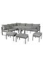 ALBANN OUTDOOR 8 SEATER SOFA SET (3 OTTOMAN + TABLE) - LIGHT GREY - 4