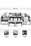 ALBANN OUTDOOR 8 SEATER SOFA SET (3 OTTOMAN + TABLE) - LIGHT GREY - 8