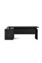 HALPERT OFFICE DESK RIGHT SIDE RETURN ADJUSTABLE HEIGHT 200CM W X 70-120CM H - BLACK ~ BLACK - 8