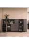 BEESLY OFFICE CABINET MEDIUM - DARK OAK & MIDDLE GREY - 3