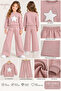 Girl's Three-Yarn Fabric Star-Stone 2-Piece Tracksuit Set-Sweatshirt&Wide-Leg Pants - 3