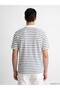 Esvab • Modern & Distinctive Devrik Roba Collar Striped Men's T-Shirt - 3