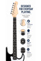 6 String Starter Electric Guitar, SSS 3-Pickup Right-Handed Guitar with Tremolo-Style Bridge, Double-Cutaway Body & White Pickguard for Beginners, Students & Home Practice, Black - 5