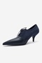 Medley Navy Blue Suede Navy Blue Leather Lace-Up Women's Heeled Shoes - 8