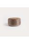 Iris Round Leather Pouf 50x50x30cm - Brown - 3