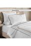 Novara Opaline 300TC Cotton Jacquard 3-Piece Queen Comforter Set 200x240cm -White/Beige - 7