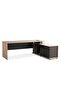 OLSON OFFICE DESK RIGHT SIDE RETURN 200CM - NATURAL & DARK GREY - 8