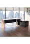 OLSON OFFICE DESK RIGHT SIDE RETURN 200CM - NATURAL & DARK GREY - 4