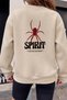 Unisex Spirit Printed Crew Neck Sweatshirt - 2