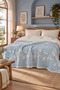 6 Layer Jacquard Muslin Quilt Bedspread Double-Sided Teal Double Size 220X240 cm - 5