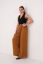 Women's Elastic Waist Satin Wide-Leg Draped Trousers