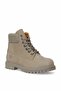 Women's Beige Khaki Leather Lace-Up Boots Thick Sole Daily City and Winter Boots - 4