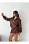 Lined Suede Jacket with Zippered Sleeves and Elastic Waist - 5