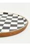 Rmz Gi̇yi̇m Farkiyla Checkerboard Embroidered Serving Plate - 5