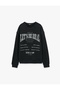 Three Thread Cotton Long Sleeve Crew Neck Oversize Printed Sweatshirt