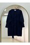 Lorin Long Knitwear Tunic with Gold Buttons on the Sleeves-Kr6015 Navy Blue - 2