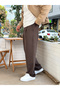 Baggy Single Pleated 100% Cotton Trousers Brown 267030 - 2