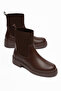 Women's Bitter Brown Leather Knitwear Ankle Detailed Non-Slip Sole Boots - 2
