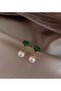 Xuping Green Mini Flower Pearl Drop Dangle Earrings - Vintage Elegant Non-Tarnish Anti-Allergic Colorfast Stylish Gift New Season Women's Earrings - 3