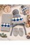 0-18 Months Baby Boy Scarf Beanie Gloves Set of 3 - 3
