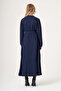 Cupro Embroidered Chiffon Dress 40813 Navy Blue - 2
