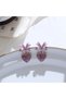 Xuping Lilac Bow Purple Glitter Heart Dangle Earrings - Vintage Cute Non-Tarnish Anti-Allergy Colorfast Stylish Gift Trend Women's Earrings - 3