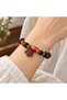Night Magic Witch Figured Black Beaded Bracelet with Red Detail